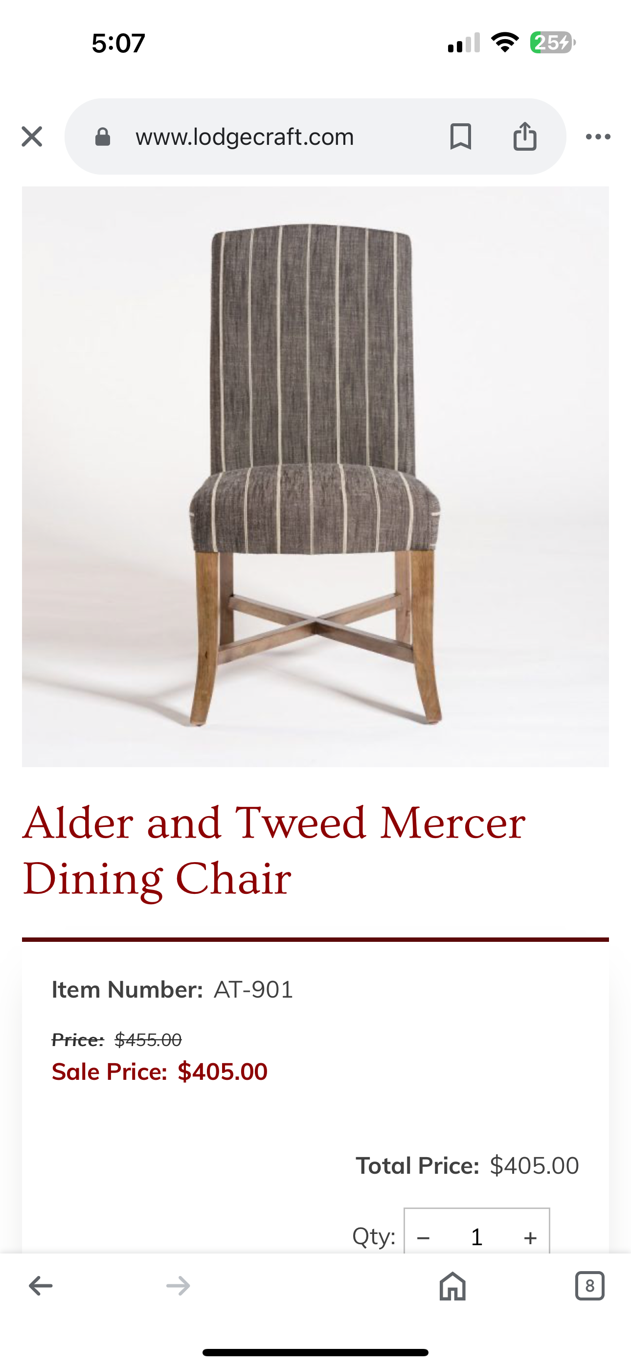 Alder and Tweed Mercer Dining Chair #0681