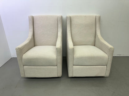 Set of 2 Fabric Swivel Rocker Chairs
