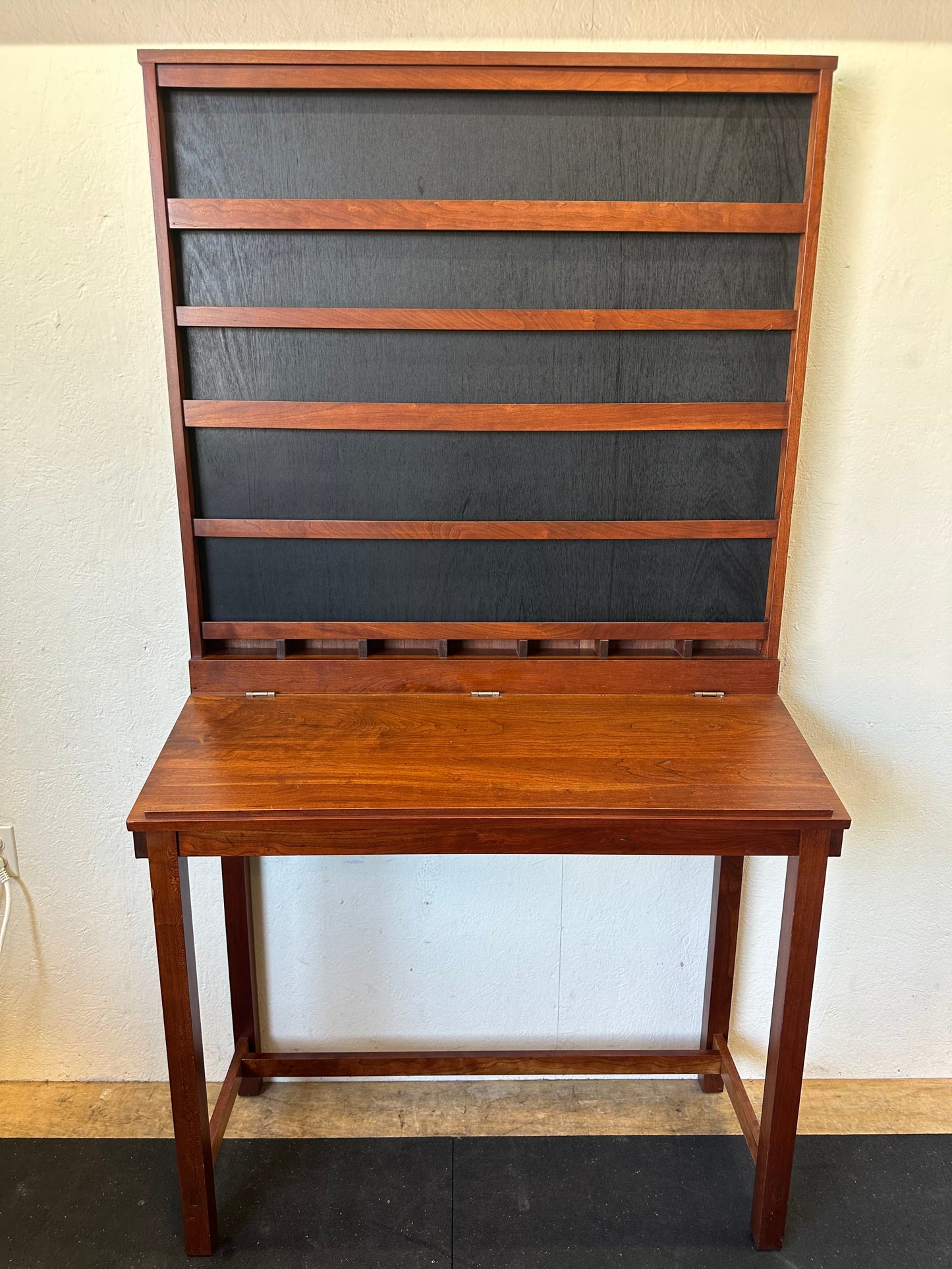 Antique Slant Top Solid Oak Wall Desk #0585