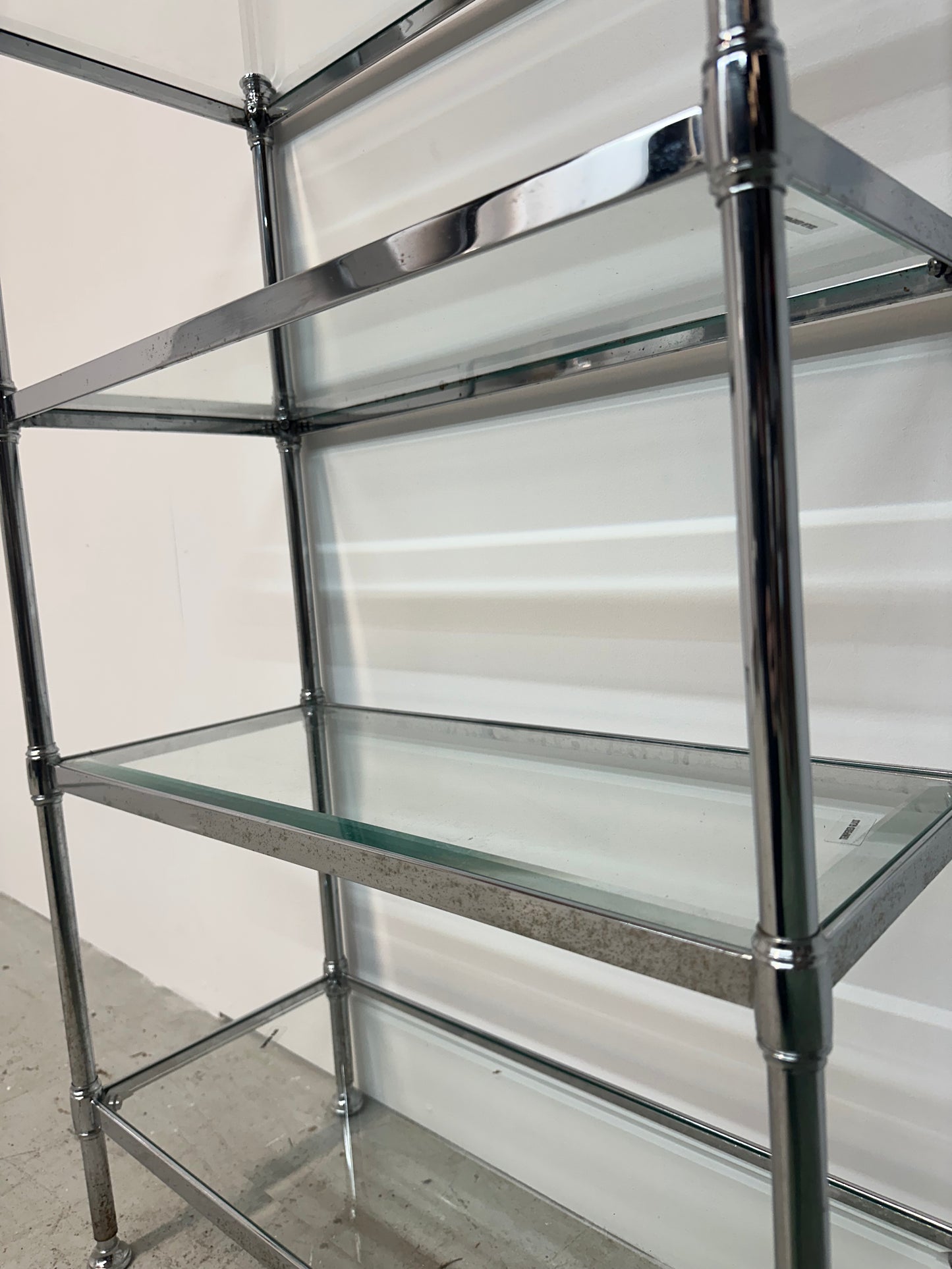 Modern Chrome and Glass Etagere
 #0893