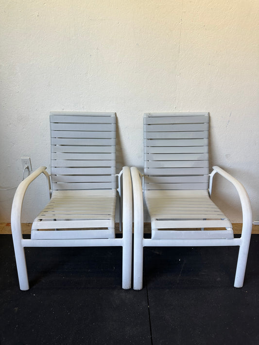 Pair Outdoor Metal Lounge Chair #0477