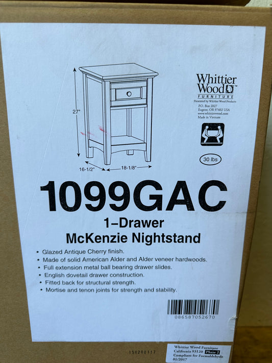 Whittier Wood Antique Cherry 1-Drawer Nightstand 1099gac #0688