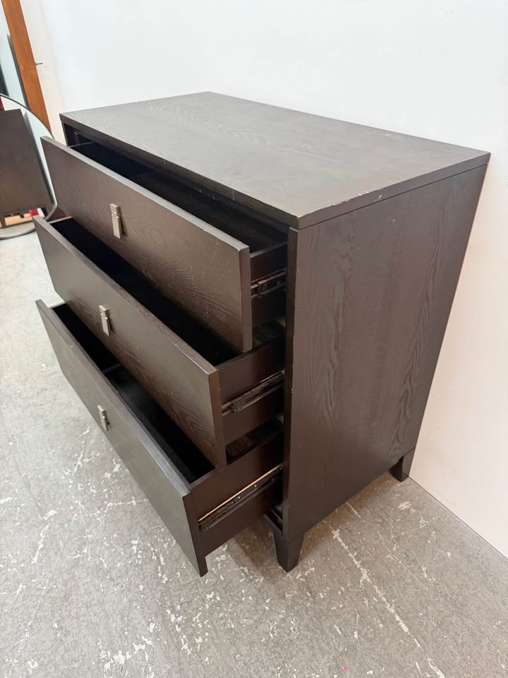 West Elm Niche Modern 3-Drawer Dark Wood Dresser