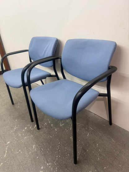 SET OF 2 Light Blue Stackable Guest/Office Chairs