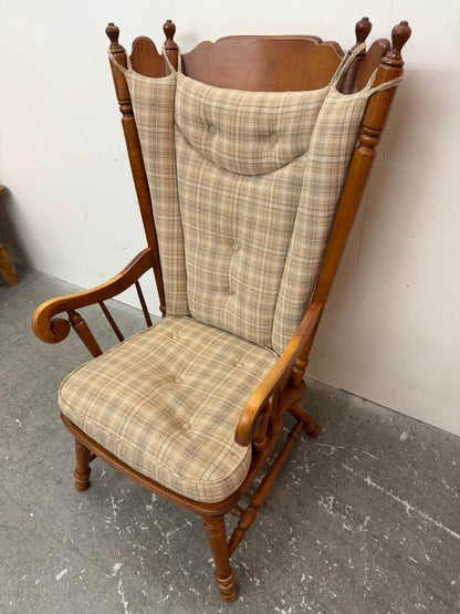 Vintage plaid upholstered armchair
