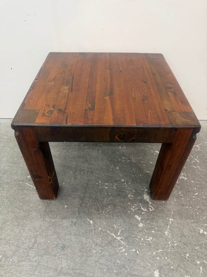 Rustic Butcher Block Side Table