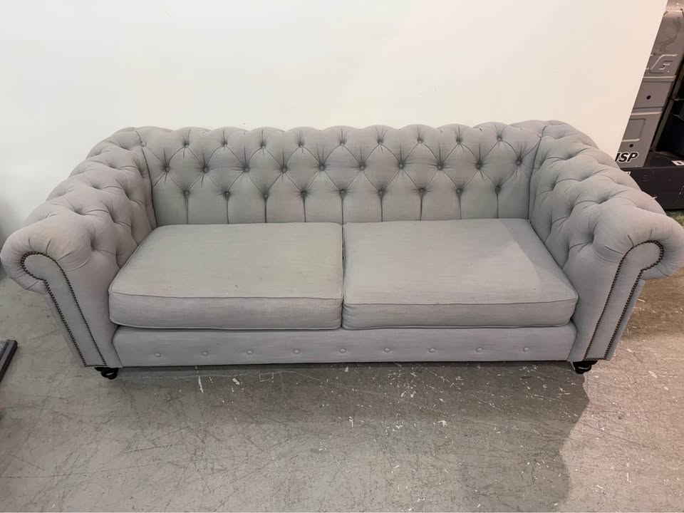Gray Fabric Chesterfield Sofa