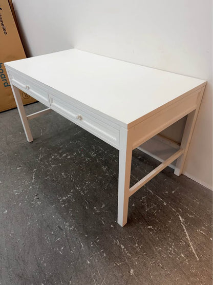 White Two-Drawer Desk