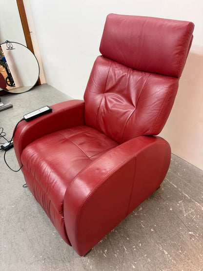 Positive Posture Red Leather Power Recliner