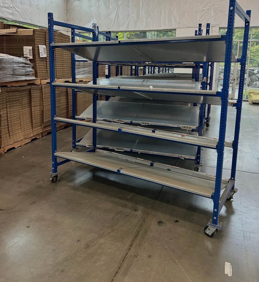 Rolling industrial Steel Shelves