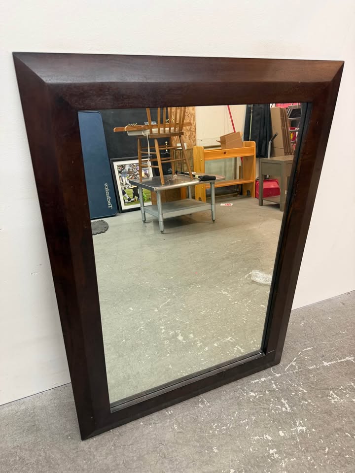 Crate/Barrel Rectangle Wood Mirror