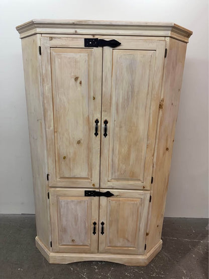 Solid Wood Rustic Pine Corner Cabinet