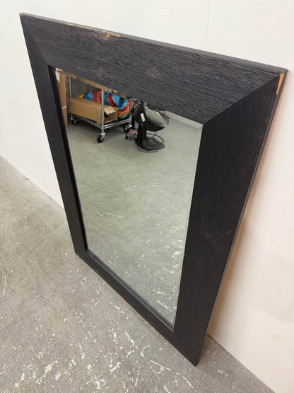 Rectangle Beveled Mirror With Wood Frame