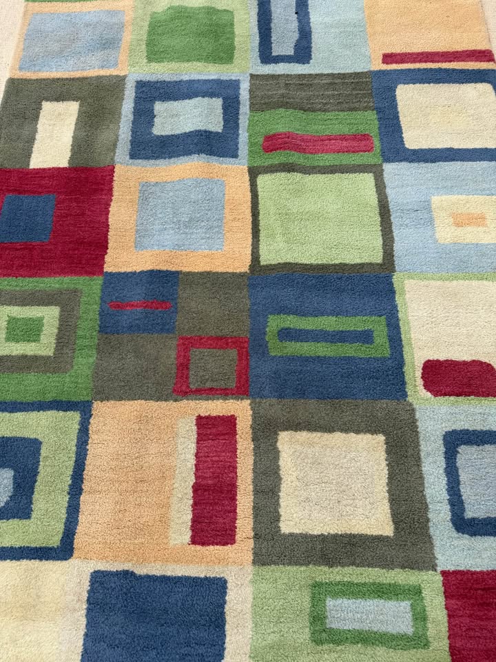 Colorful Geometric Block Area Rug