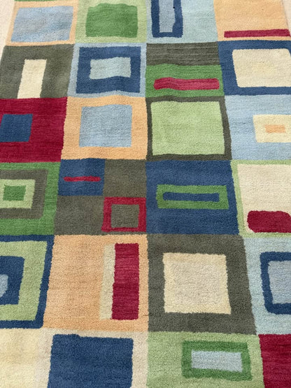 Colorful Geometric Block Area Rug