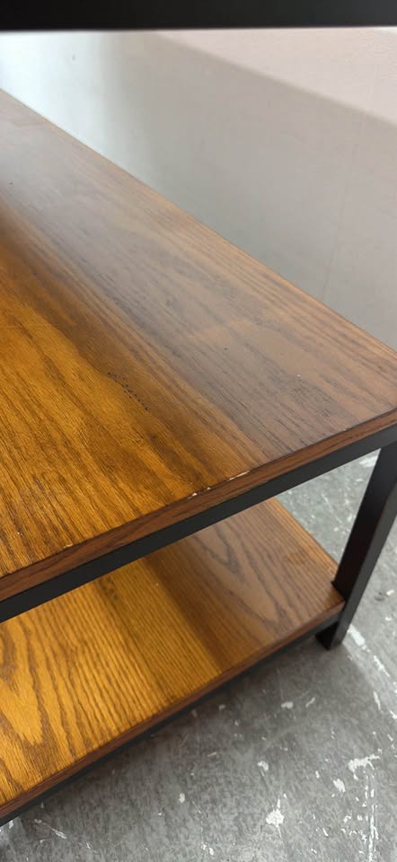 Modern Industrial Wood Metal Console Table With Drawers