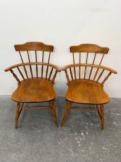 Nichols and Stone Mid Century Wood Windsor Chair set of 2