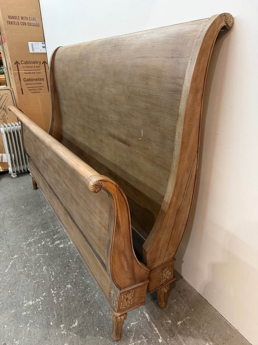 King Size Restoration Hardware Empire Rosette Calking Sleigh Bed