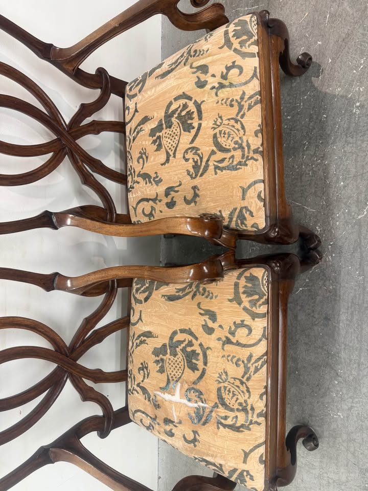 Faux Wood Wide Georgina Ribbon Style Chairs