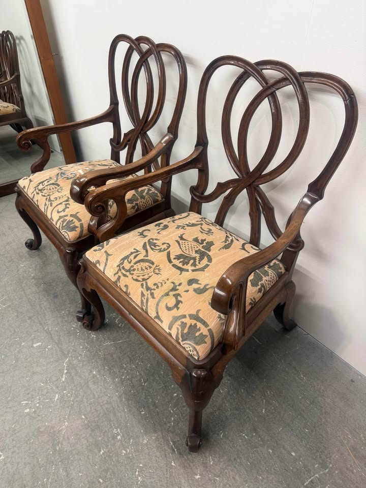 Faux Wood Wide Georgina Ribbon Style Chairs