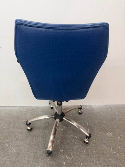 Blue Faux Leather Teen Swivel Desk Chair