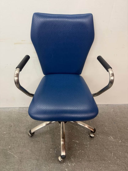 Blue Faux Leather Teen Swivel Desk Chair