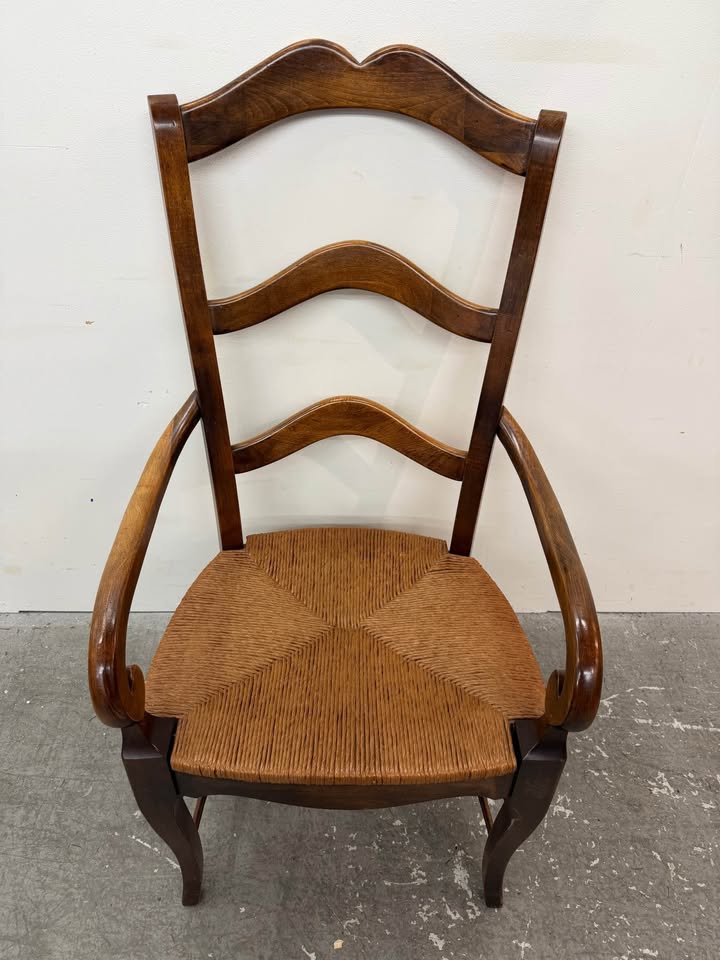 French Provincial Ladder back Rush Chair