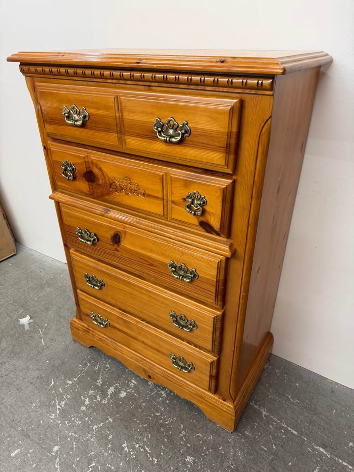 Honey Pine Tallboy Chest of Drawers