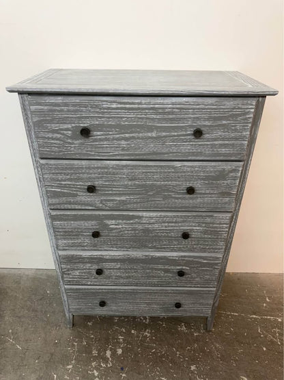 Grey Oak Washed 5 Drawer Dresser