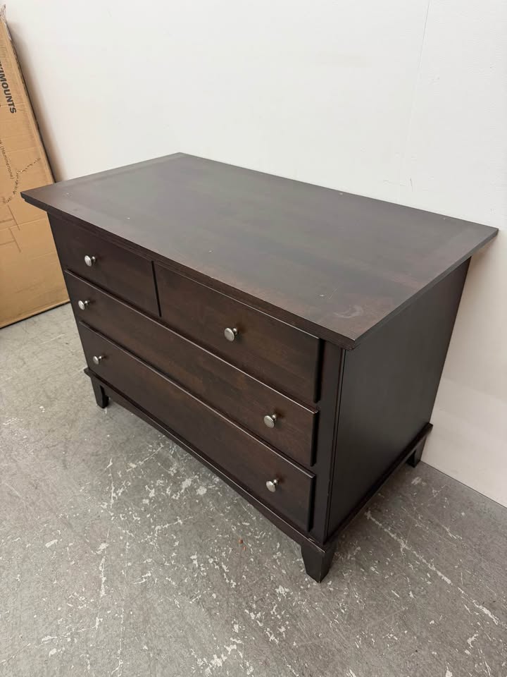 Dark Wood 4-Drawer Dresser #2301
