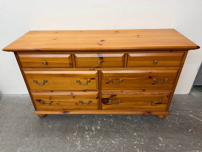 7-Drawer Pine Wood Dresser
