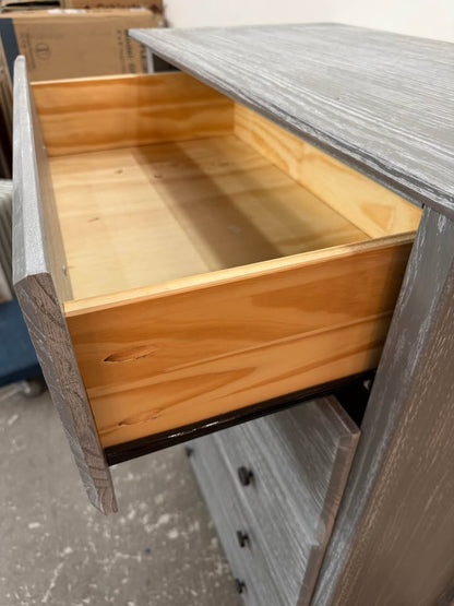 Grey Oak Washed 5 Drawer Dresser