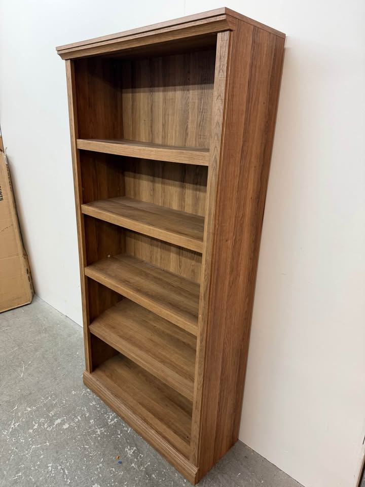 Faux Wood 5-Shelf Bookcase