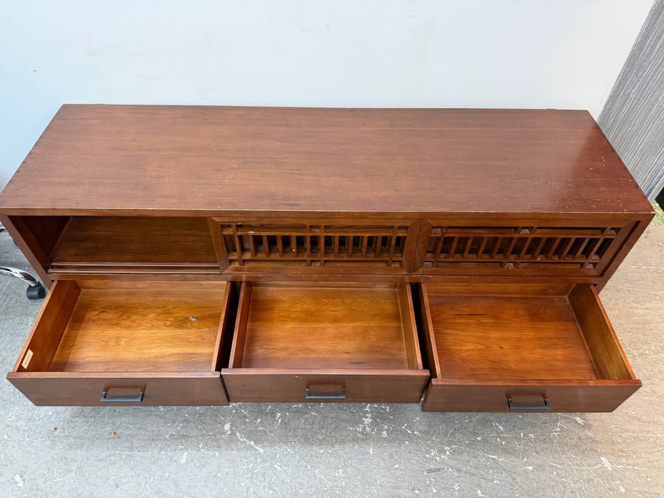 Mid-Century Modern Style Wooden Media Console