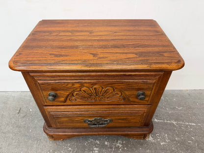 Matching Vintage Oak Bedroom Set: Dresser with Tri-Fold Mirror and Tall Chest
