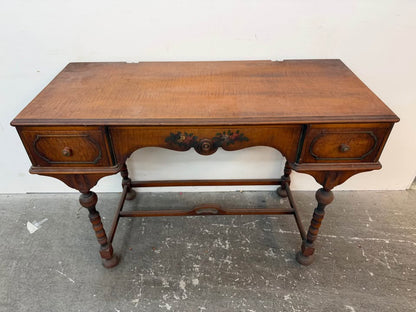 Vintage Floral Painted Wood Desk #2296