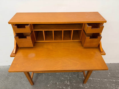 Wooden Secretary Desk with Hutch