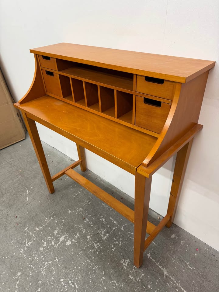 Wooden Secretary Desk with Hutch