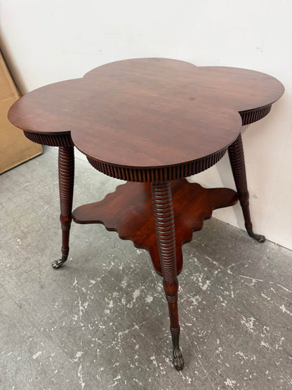 Antique Mahogany Clover Top Side Table