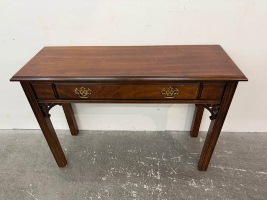 Lane Furniture Traditional Mahogany Finish Console Table with Brass Hardware