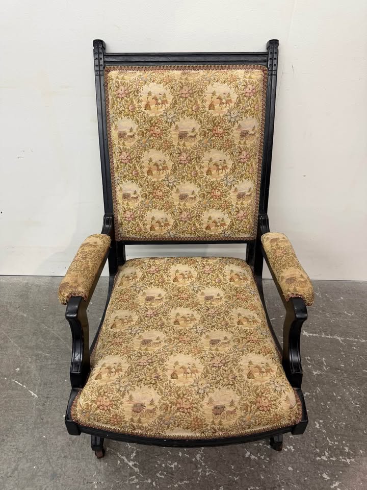 Vintage Tapestry Platform Rocker