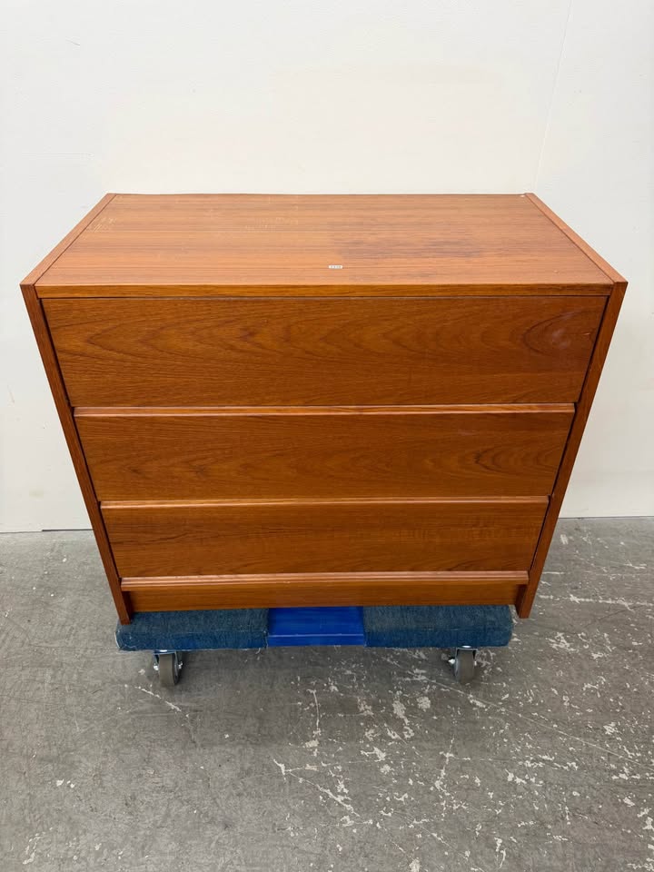 2 Piece Mid-Century Modern Teak Highboy/Low Dresser Set
