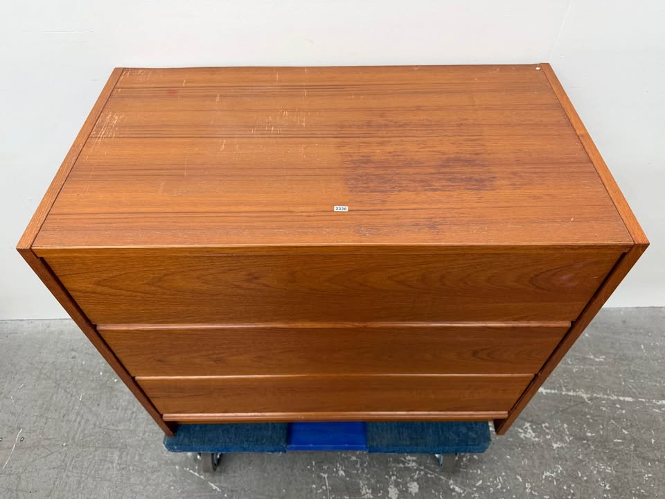 2 Piece Mid-Century Modern Teak Highboy/Low Dresser Set
