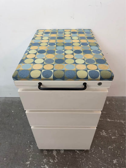 Mobile Pedestal File Cabinet with Seat Cushion