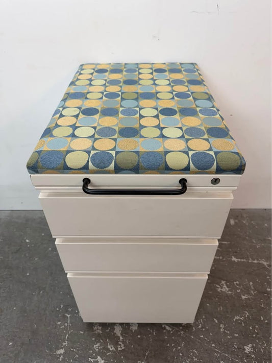 Mobile Pedestal File Cabinet with Seat Cushion