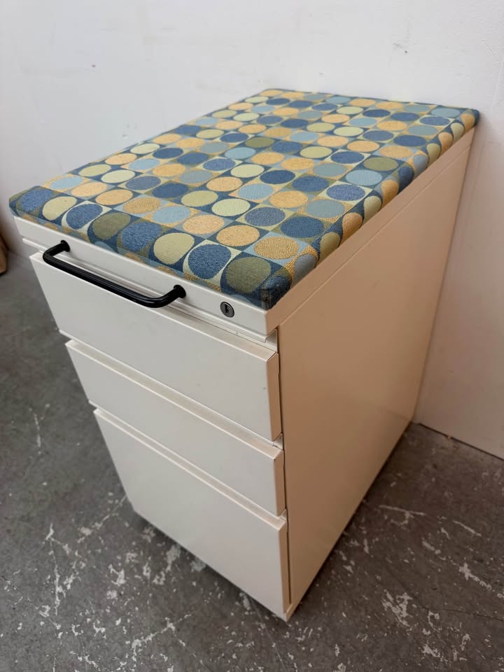 Mobile Pedestal File Cabinet with Seat Cushion