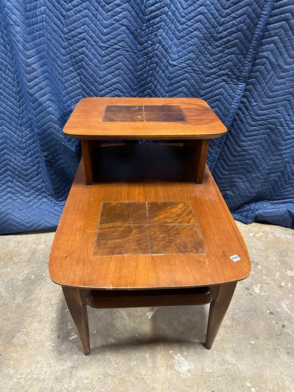 Mid Century Bilevel End Table #0707