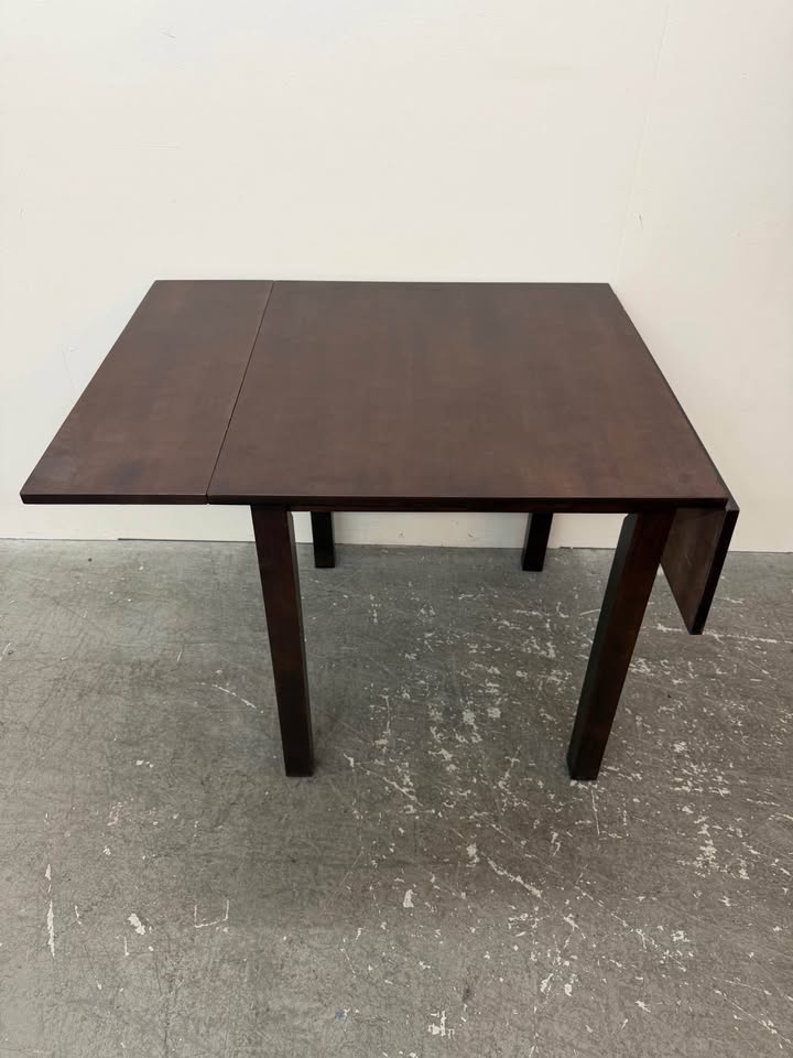 Dark Wood Drop-Leaf Dining Table #2418