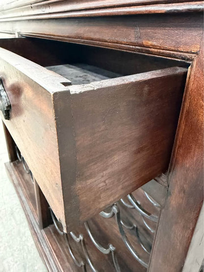 Rustic Wood and Iron Wine Rack Cabinet #2426