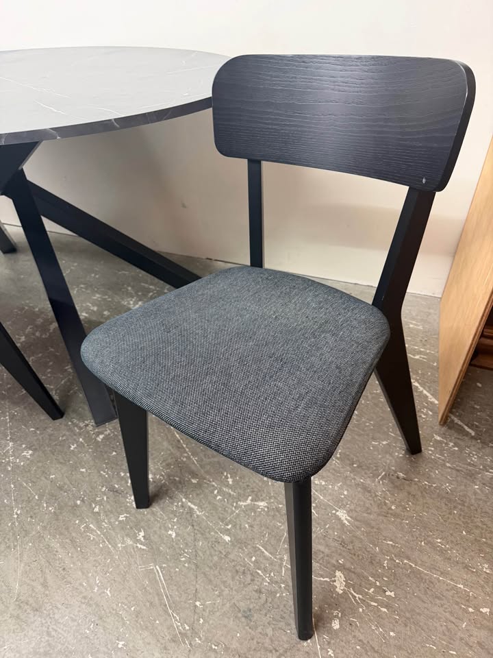 Modern Oval Faux Marble Dining Table with 5 Chairs #2424